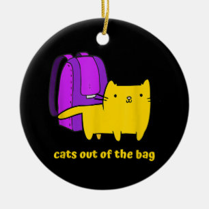 Lustige Katzen aus dem Sack Keramik Ornament