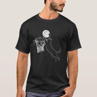 Lustige Katzen beim Basketballspielende Katze und  T-Shirt
