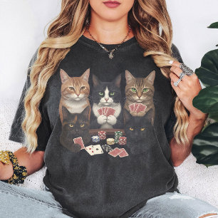 Lustige Katzen beim Pokern Kunstgeschenk T-Shirt