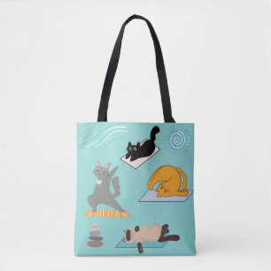 Lustige Katzen beim Yoga Tasche