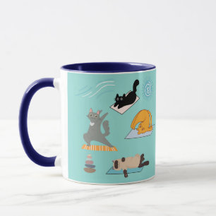 Lustige Katzen beim Yoga Tasse