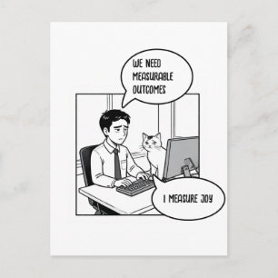 Lustige Katzen Büroarbeit Humor Corporate Cartoon Postkarte