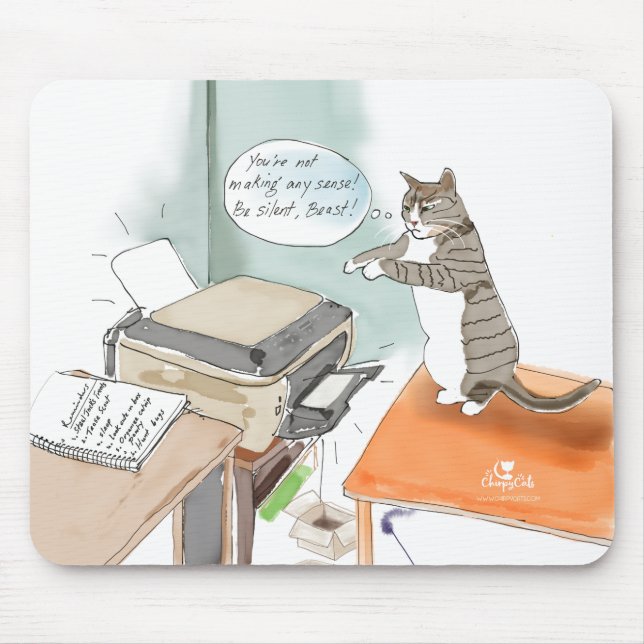 Lustige Katzen-Cartoon-Mausunterlage Mousepad (Vorne)