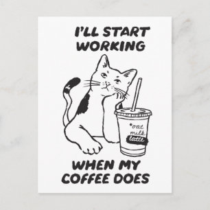 Lustige Katzen-Coffee-Liebhaber-Karte Postkarte