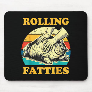 Lustige Katzen, die sich wälzen, für Männer und Fr Mousepad