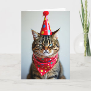 Lustige Katzen-Geburtstagshut-Karte Karte
