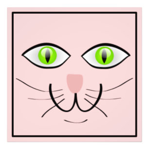 Lustige Katzen-Gesicht Cartoon-29034 Fotodruck