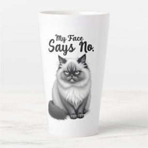 Lustige Katzen-Gesicht-Illustration – Minimale nie Milchtasse