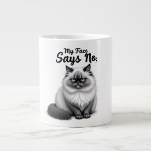 Lustige Katzen-Gesicht-Illustration – Minimalistis Jumbo-Tasse