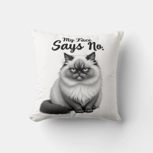 Lustige Katzen-Gesicht-Illustration – Minimalistis Kissen