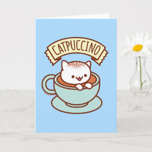 Lustige Katzen-Grußkarte: KATZPUCCINO Karte