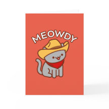 Lustige Katzen-Grußkarte: MEOWDY