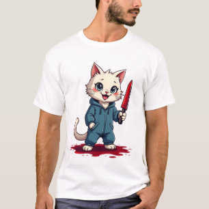 Lustige Katzen-Horrorfilme Süß Halloween Für Katze T-Shirt