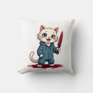 Lustige Katzen-Horrorfilme Süßes Halloween Für Kat Kissen