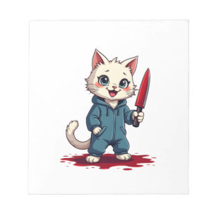 Lustige Katzen-Horrorfilme Süßes Halloween Für Kat Notizblock