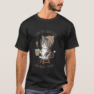 Lustige Katzen, ich mag Katzen und Kaffee und viel T-Shirt