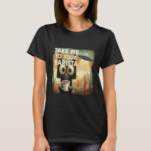 Lustige Katzen Kaffee UFO für Kaffeeliebhaber T-Shirt