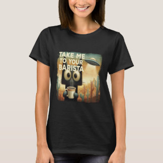 Lustige Katzen Kaffee UFO für Kaffeeliebhaber T-Shirt