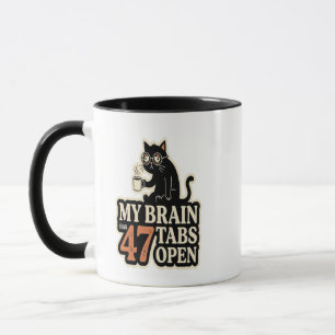 Lustige Katzen-Kaffeetasse 'Gehirn lädt... für imm Tasse