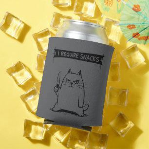 Lustige Katzen-Meme Ich brauche Snacks Dosenkühler