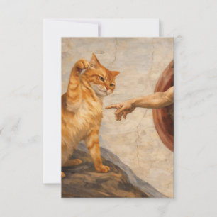 Lustige Katzen-Meme-Kunst: Schöpfung Adams mit Kat Dankeskarte