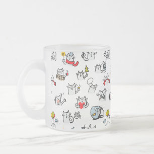 Lustige Katzen, Milch und Magie. Mattglastasse