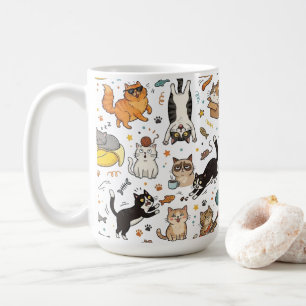Lustige Katzen-Muster-Tasse für Katzenliebhaber Kaffeetasse
