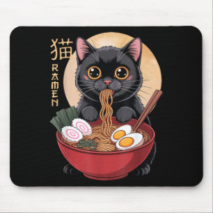 Lustige Katzen-Ramen-Grafiken Japanische Kawaii-Ka Mousepad