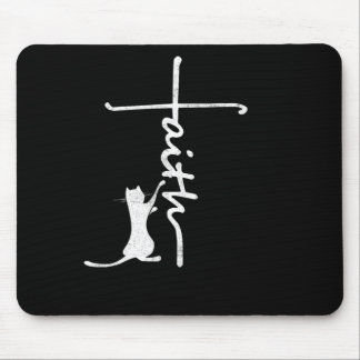 Lustige Katzen-Shirts für Frauen - Faith Cross Zit Mousepad
