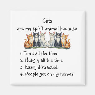 Lustige Katzen sind spirituelle Tier Humor Süße Wa Magnet