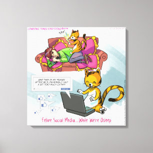Lustige Katzen-Social-Media-Leinwanddruck Leinwanddruck