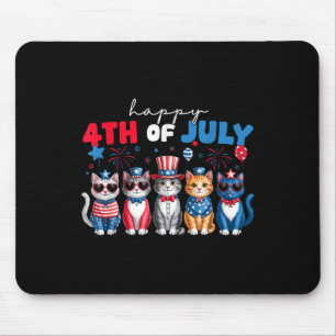 Lustige Katzen Stolz Frohes 4. Juli-Shirt für Männ Mousepad