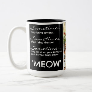 Lustige Katzen-Tasse – „Abgelegt unter MEOW“ Zweifarbige Tasse