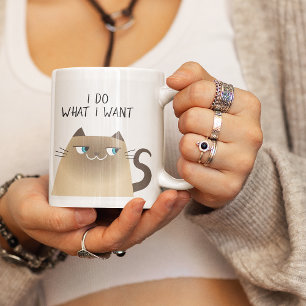 Lustige Katzen-Tasse Ich mache was ich will Siamka Tasse