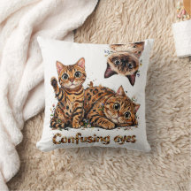 Lustige Katzen-Trio in Blüten-Kissen KittenKitty