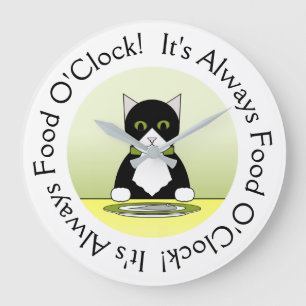 Lustige Katzen-Uhr Große Wanduhr