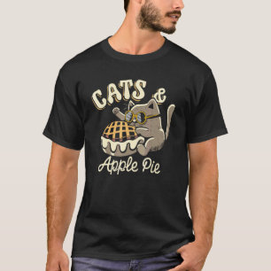 Lustige Katzen und Apfelkuchen Liebhaber Süße Katz T-Shirt