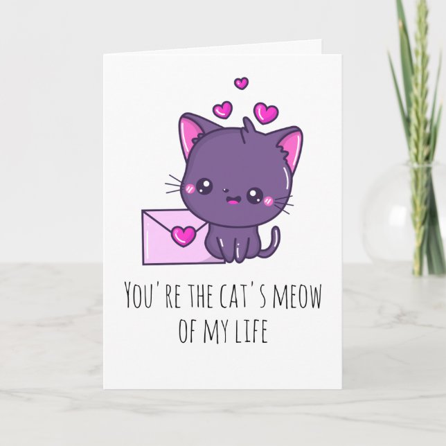 lustige Katzen-Valentinkarten Feiertagskarte (Vorderseite)