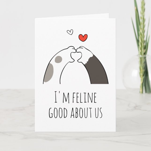 lustige Katzen-Valentinkarten Feiertagskarte (Vorderseite)