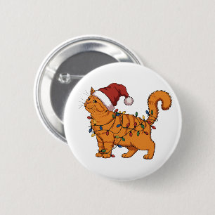Lustige Katzen Weihnachten Orange Katze Mutter Hau Button