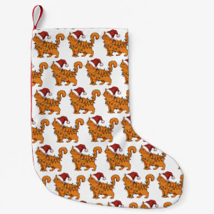 Lustige Katzen Weihnachten Orange Katze Mutter Hau Kleiner Weihnachtsstrumpf