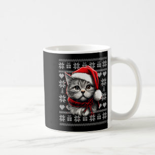 Lustige Katzen-Weihnachts-Shirts Männer Frauen Kat Kaffeetasse