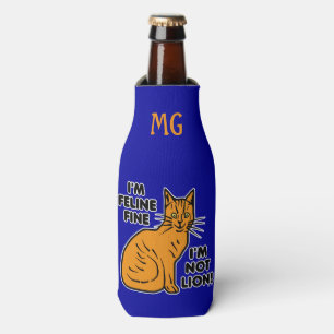 Lustige Katzen-Wortspiel-orange Flaschenkühler