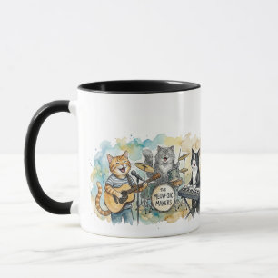 Lustige Katzenband-Musik Klavier Trommeln Keyboard Tasse