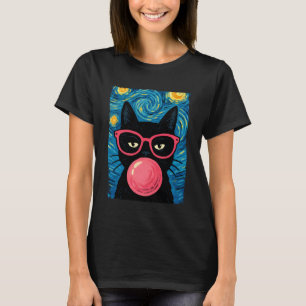 Lustige Katzenbrille Bubble Gum Die Sternennacht K T-Shirt