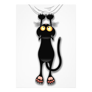 Lustige Katzenfigur kratzt Stoff Fotodruck