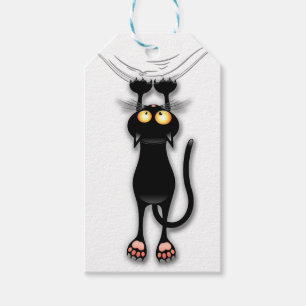 Lustige Katzenfigur kratzt Stoff Geschenkanhänger