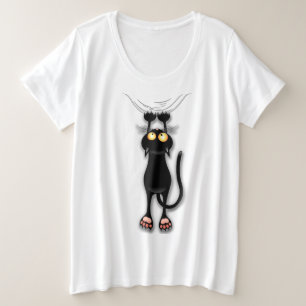 Lustige Katzenfigur kratzt Stoff Große Größe T-Shirt