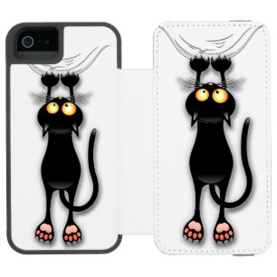 Lustige Katzenfigur kratzt Stoff Incipio Watson™ iPhone 5 Geldbörsen Hülle