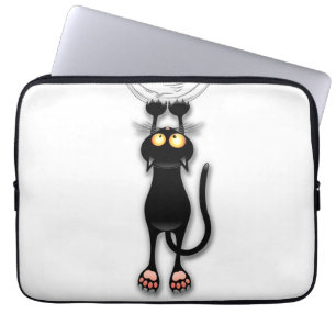 Lustige Katzenfigur kratzt Stoff Laptopschutzhülle